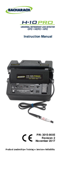 Thumbnail of document Manual - H-10 PRO Refrigerant Leak Detector